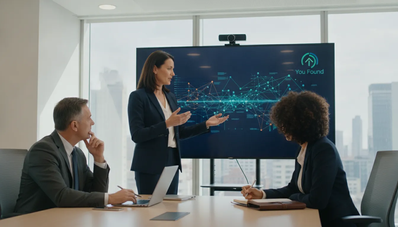 Grupo de executivos colaborando em reunião, desenvolvendo estratégias para sua marca pessoal e impacto.