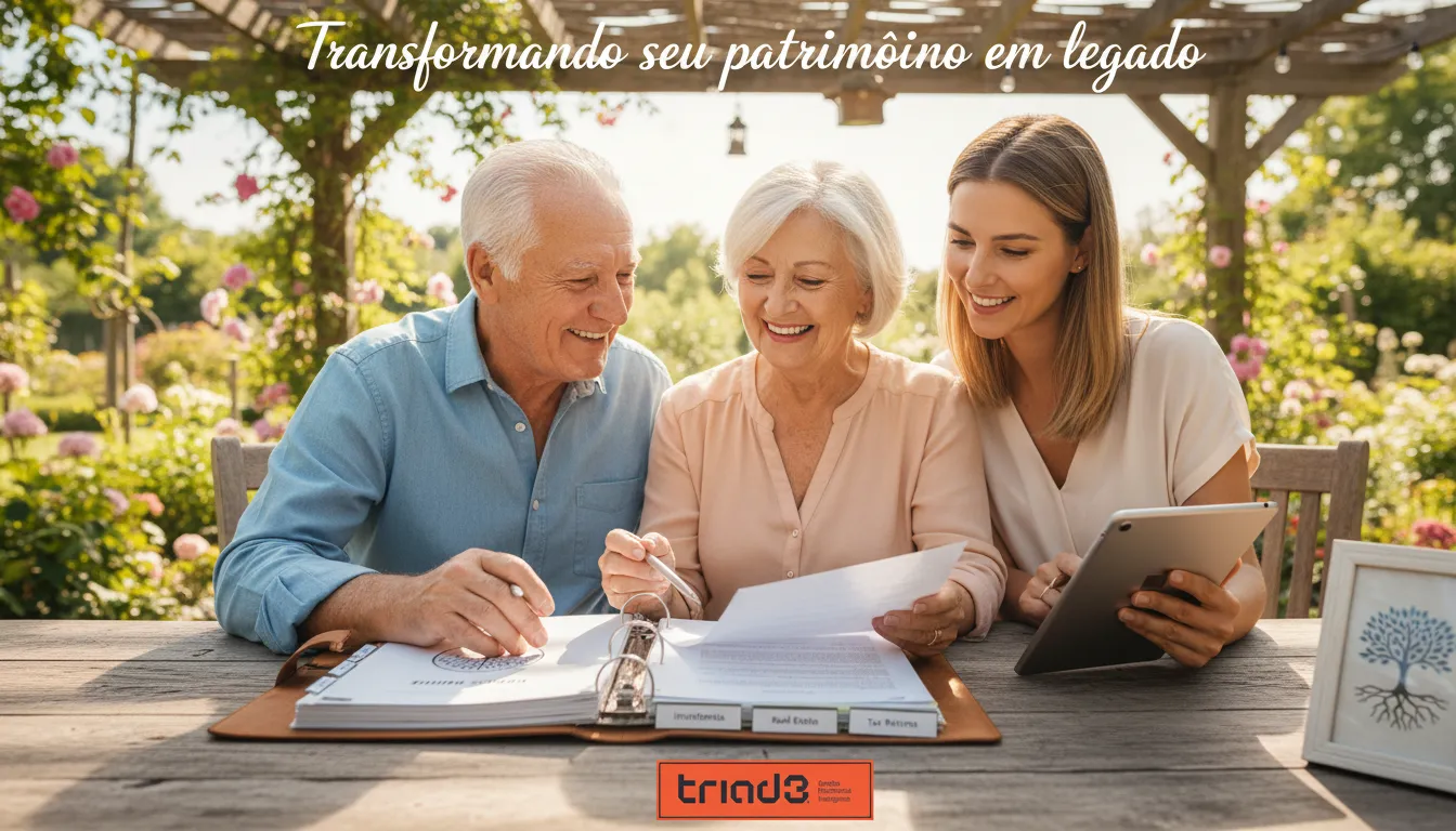 Casal idoso planeja seu legado com a ajuda da filha, utilizando a restituição de imposto de renda para garantir um futuro seguro.