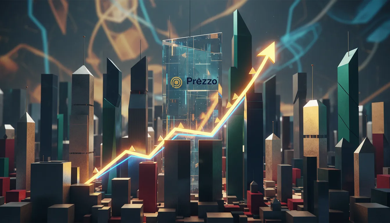Representação abstrata do crescimento financeiro e estabilidade com o logo do escritório contábil SP Prezzo Contábil.