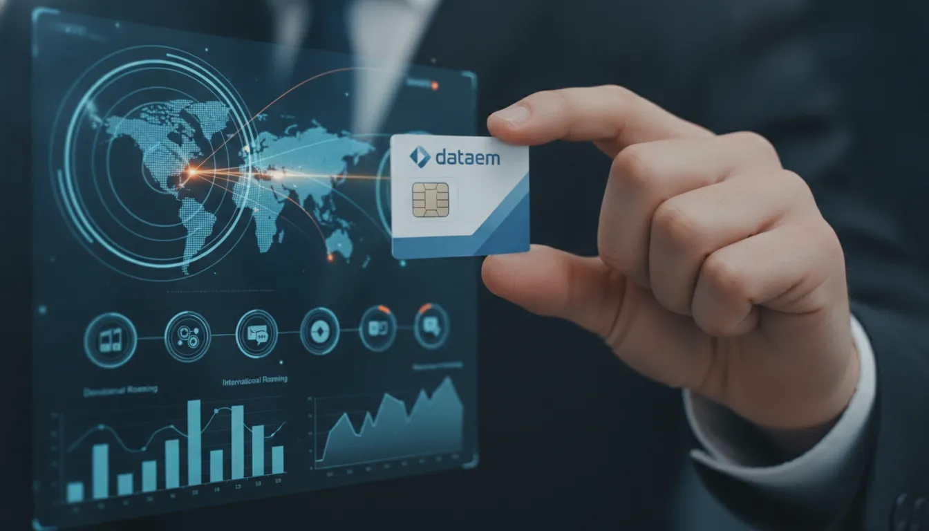 Gerenciamento de roaming internacional com SIM card Datatem e plataforma de gestão em tempo real.