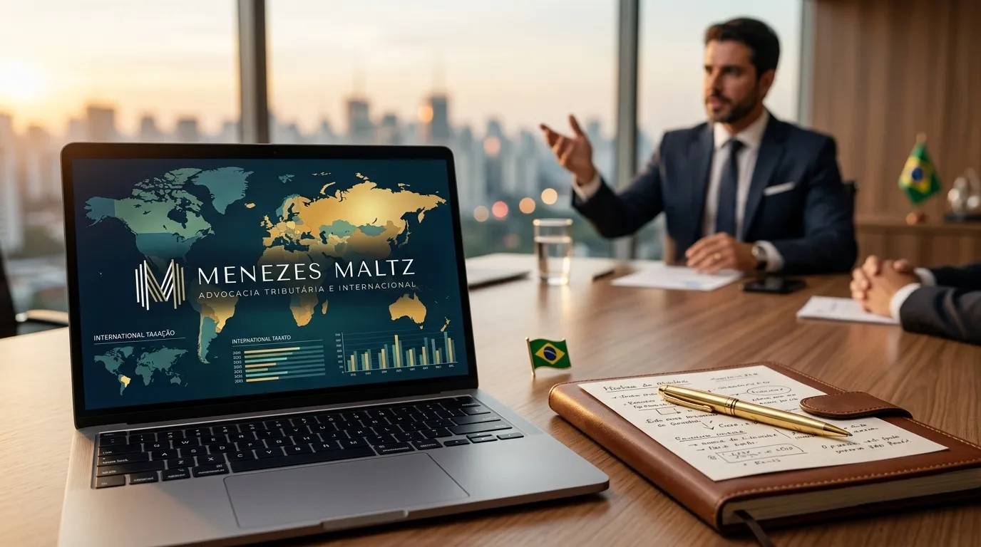 Mesa de reuniao com documentos sobre como abrir offshore e planejar sucessao patrimonial.