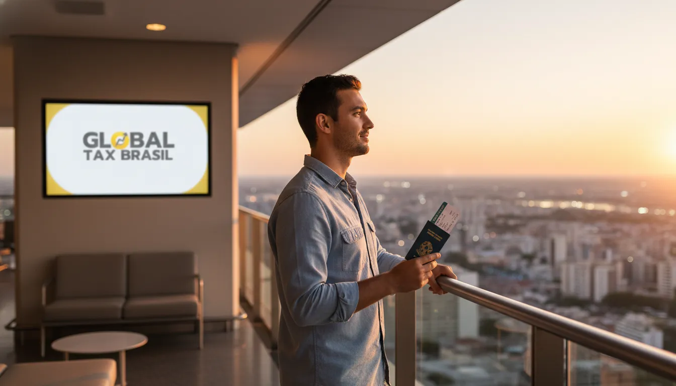Pessoa com sensação de liberdade após concluir declaração de saída definitiva e iniciar nova fase.