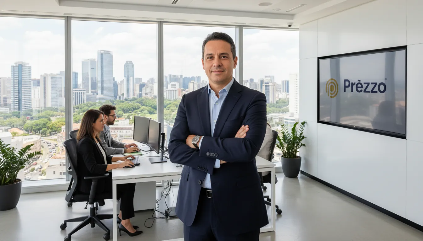 Éxito al abrir empresa en São Paulo. Emprendedor próspero y seguro, disfrutando del crecimiento de su negocio.