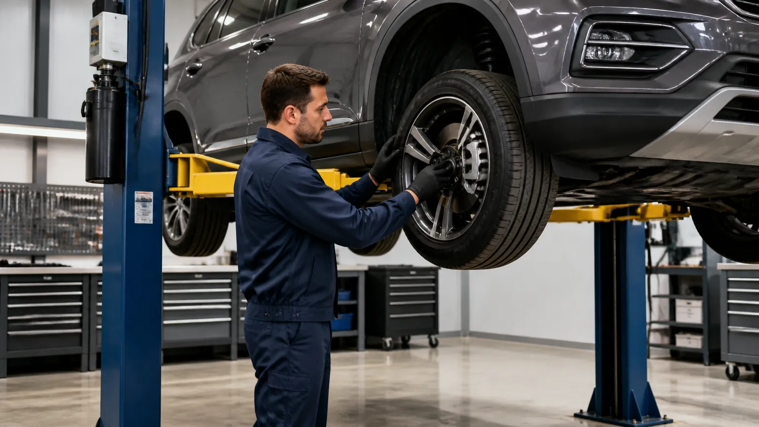 Manutenção preventiva em oficina mecânica avaliando custo mensal de carro.