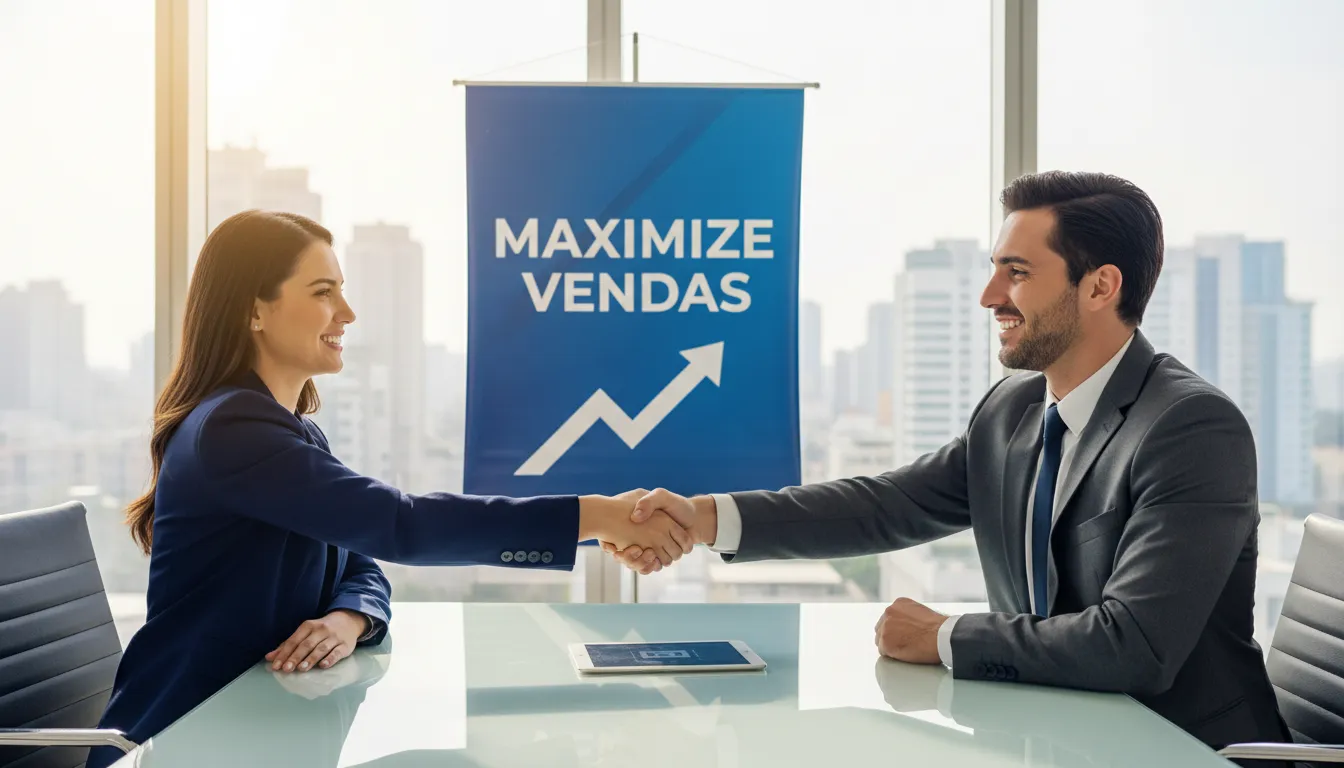 Aperto de mãos selando um acordo comercial, representando como a Setup Sales ajuda a maximizar suas vendas e fechar mais negócios.