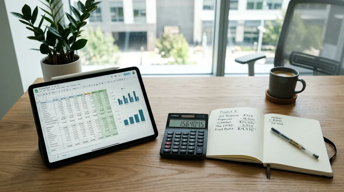Planilha e calculadora para calcular ponto de equilíbrio de empresa.