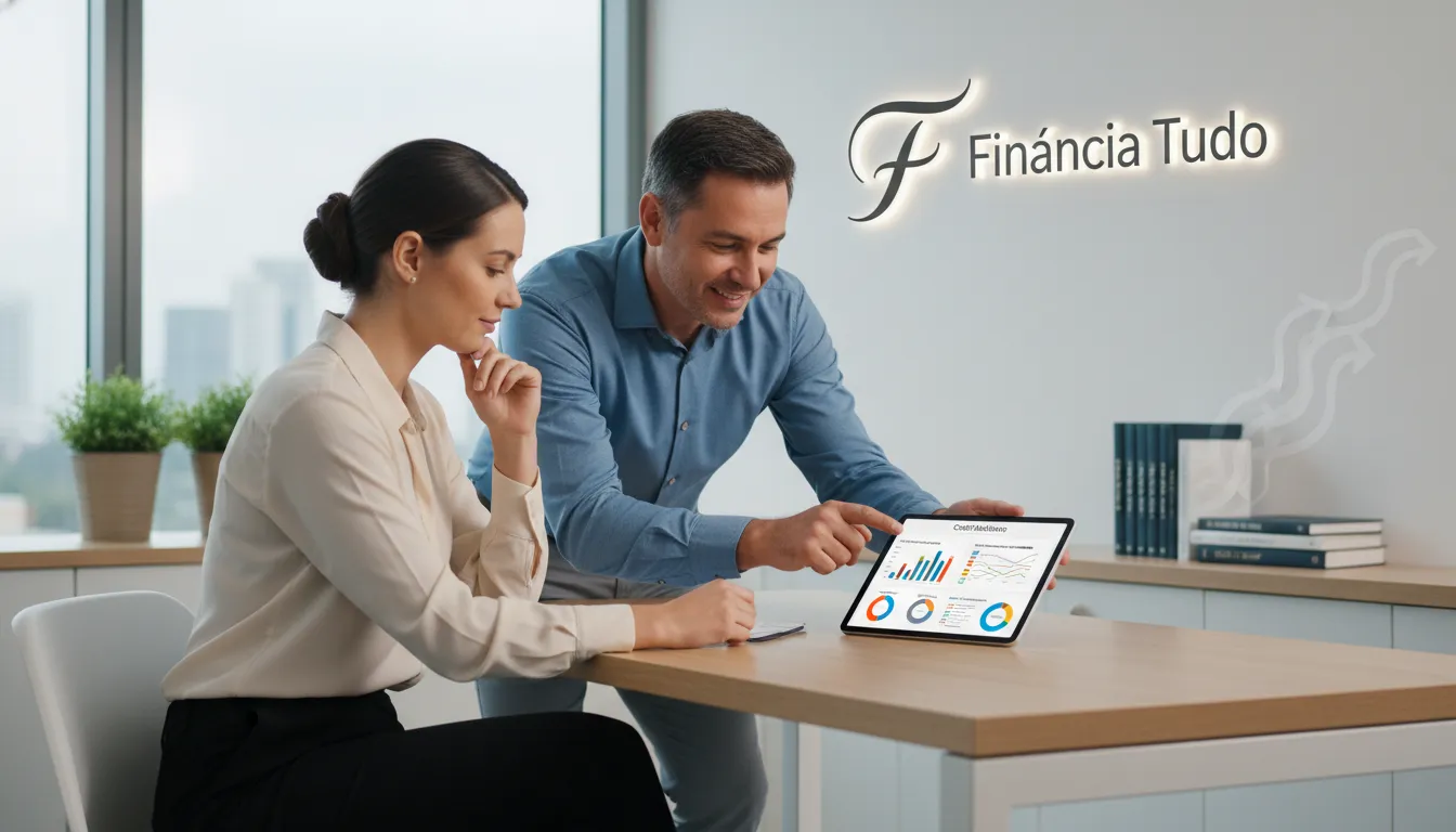 Especialista da Financia Tudo orientando cliente sobre como trocar financiamento por crédito de forma vantajosa.