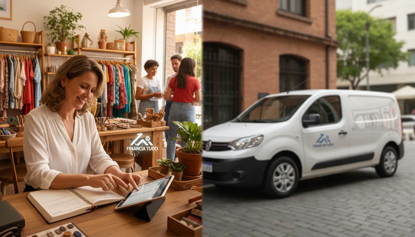 Dona de empresa prospera após crédito com automóvel em garantia empresa, refletindo crescimento e estabilidade financeira.