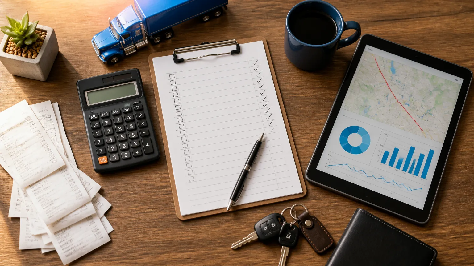 Planilha e calculadora para estimar despesas e lucro de caminhão por viagem.