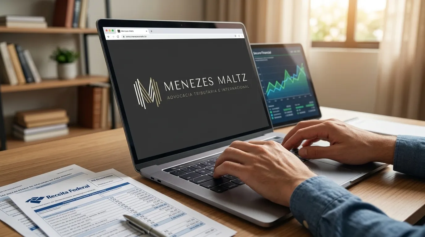 Teclado e documentos para declarar criptomoeda no exterior corretamente.
