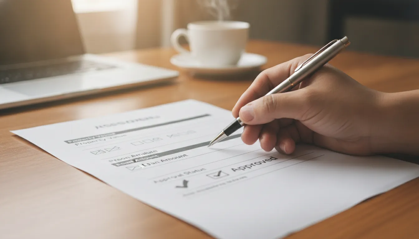 Documento aprovado após avaliação de imóvel home equity, sucesso financeiro.
