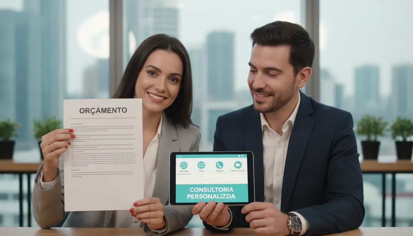 10 Páginas de Orçamento Online que Realmente Recebem Pedidos 3 Consultoria personalizada em criação de páginas de orçamento online multicanal, destacando soluções sob medida.