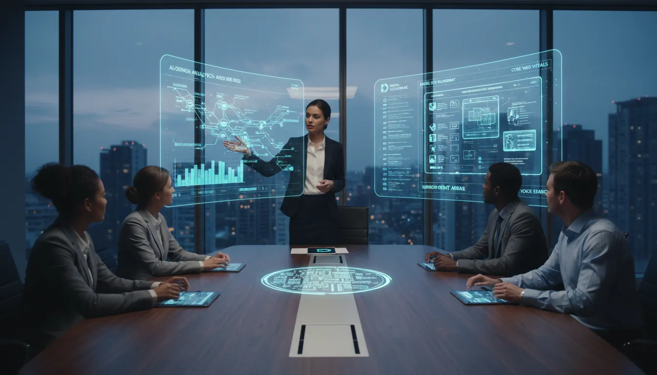 Performance de Site no Mobile em 2026: Otimizações Rápidas 3 Estrategista apresenta melhorias SEO mobile em telas interativas com análises em tempo real e IA