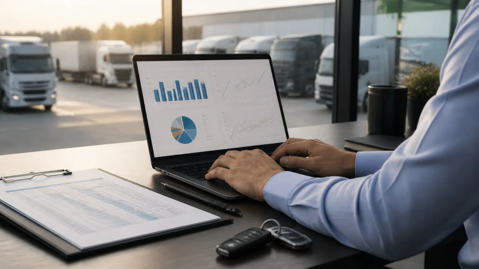 Organização das despesas de transportadora com crédito para fluxo de empresarial.