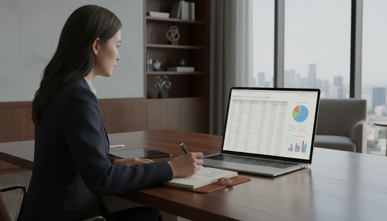 Executivo analisando extrato de cartão corporativo para Gestão de Despesas Corporativas.