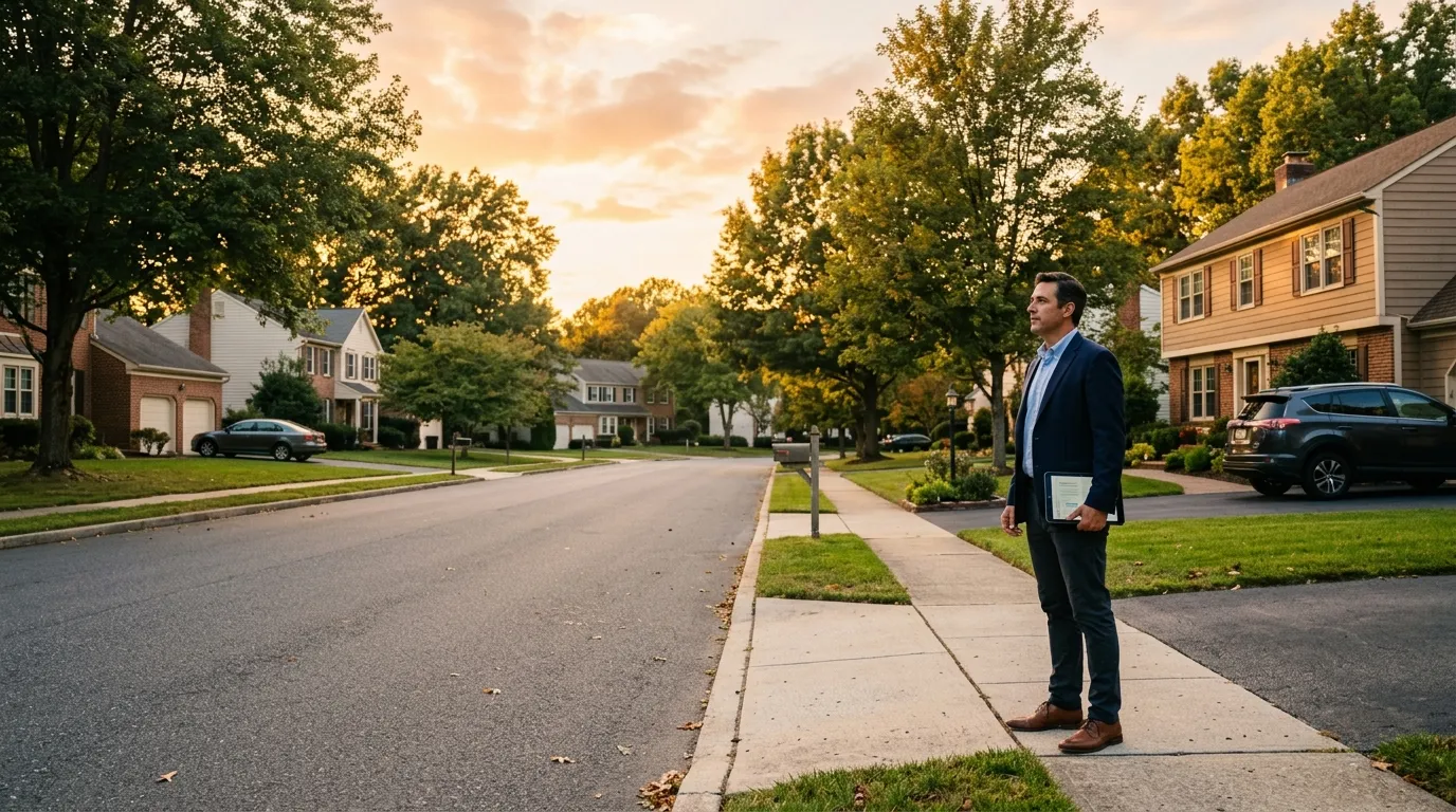Bairro residencial americano avaliando quanto custa morar nos Estados Unidos hoje.