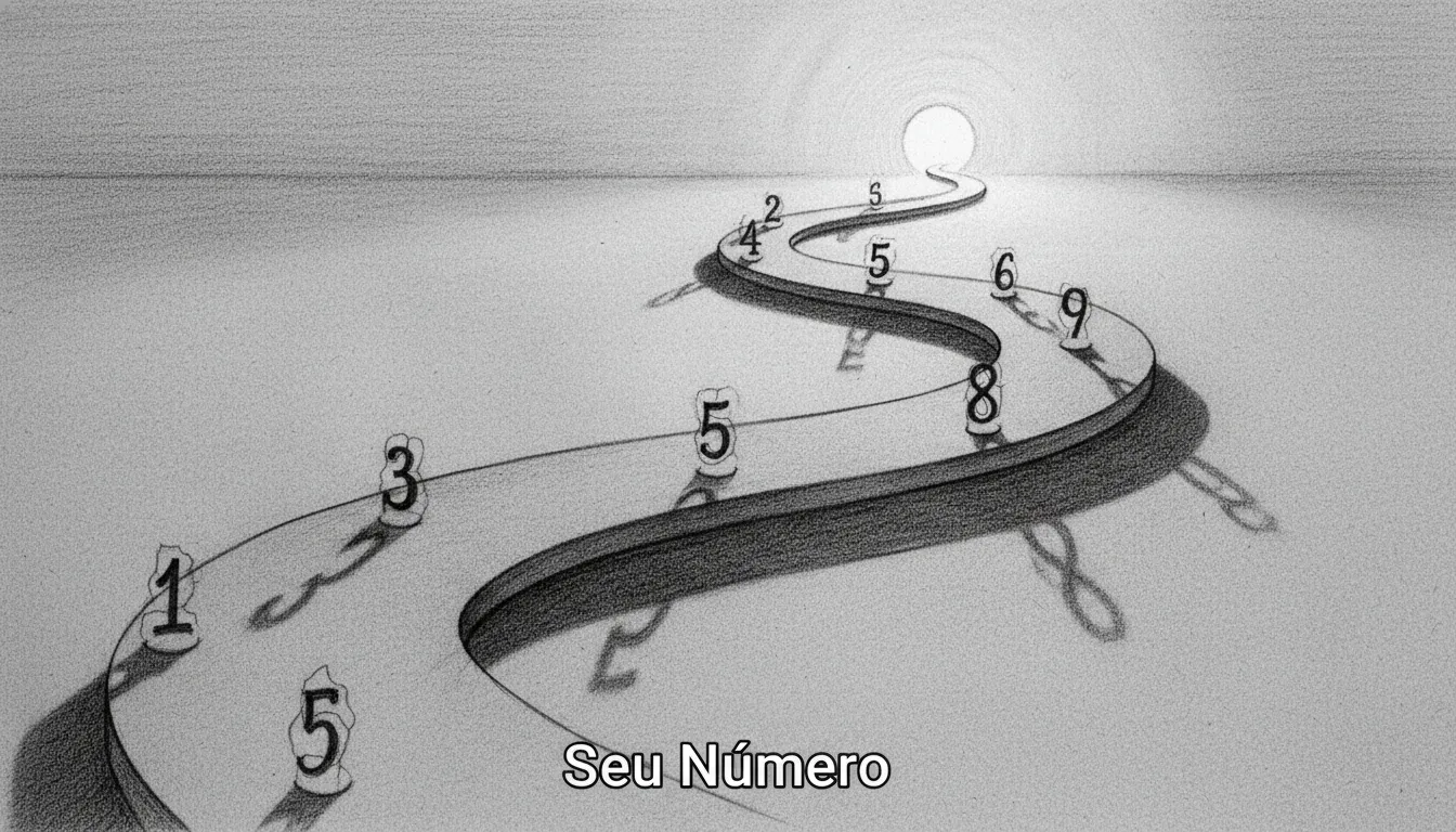Ilustração de um caminho com números do destino, simbolizando a jornada de autoconhecimento da Unolife.
