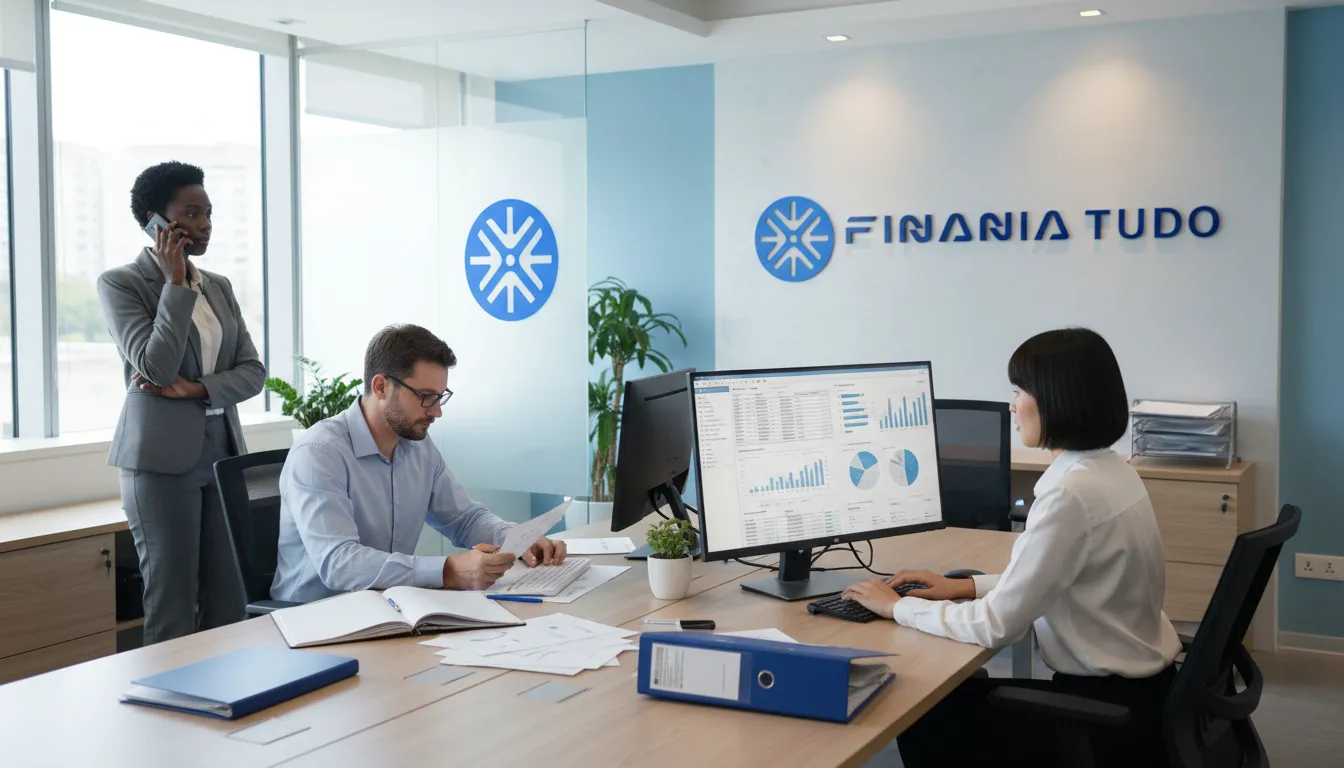 Equipe da Financia Tudo trabalhando para oferecer as melhores soluções de crédito com garantia de veículo para reorganização financeira aos seus clientes.