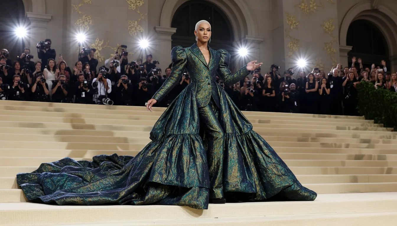 An iconic celebrity makes a breathtaking, dramatic entrance at the Met Gala 2026, joining as uma celebridade confirmada.