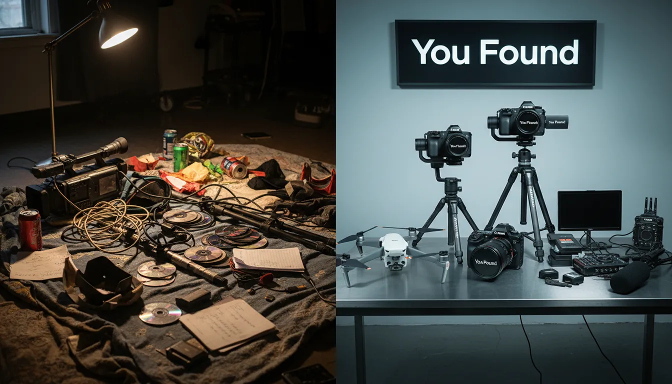 Contraste entre um videomaker amador e a produção profissional da You Found, destacando a importância da estratégia e equipamentos de ponta.