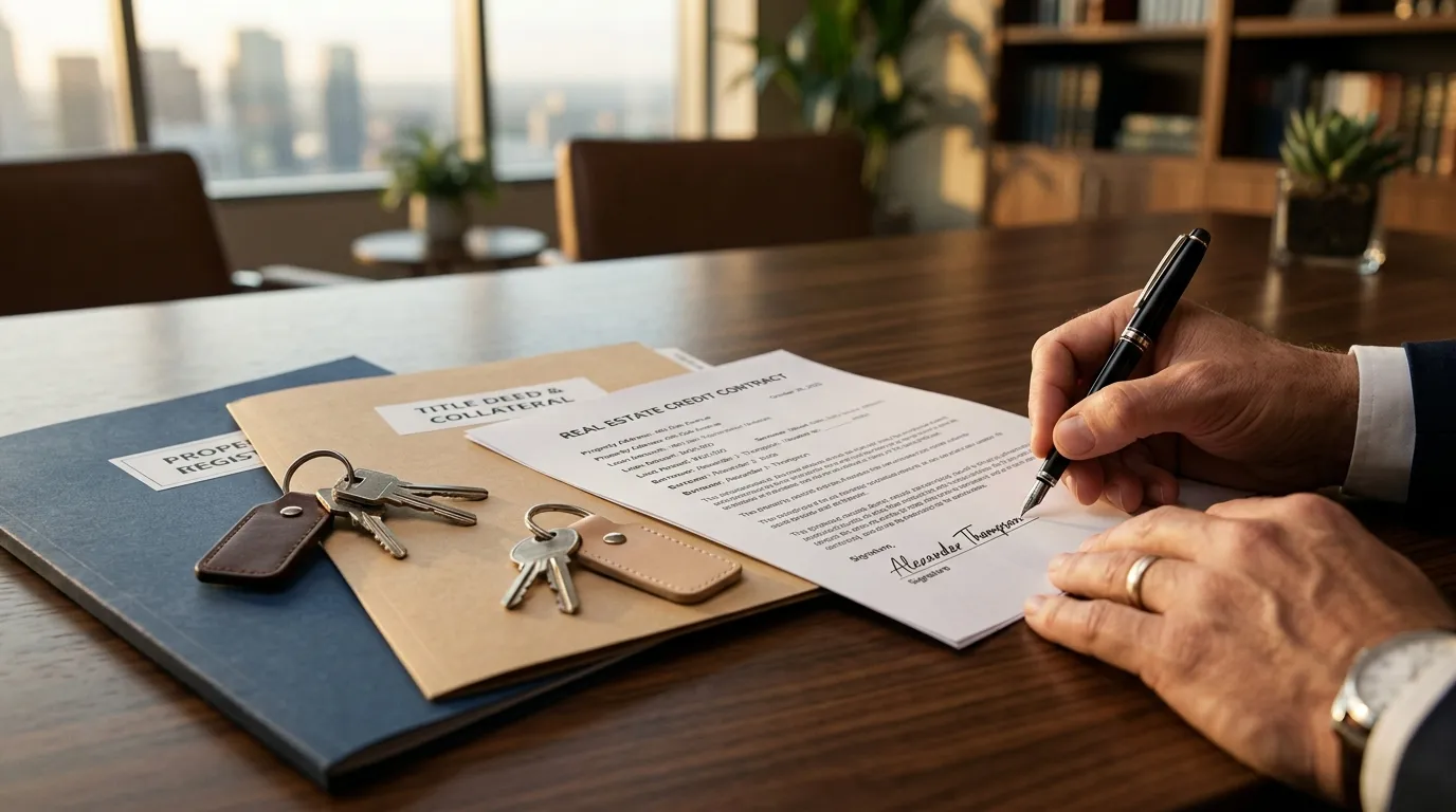 Assinatura de contrato apresentando mais de um imóvel como garantia patrimonial.