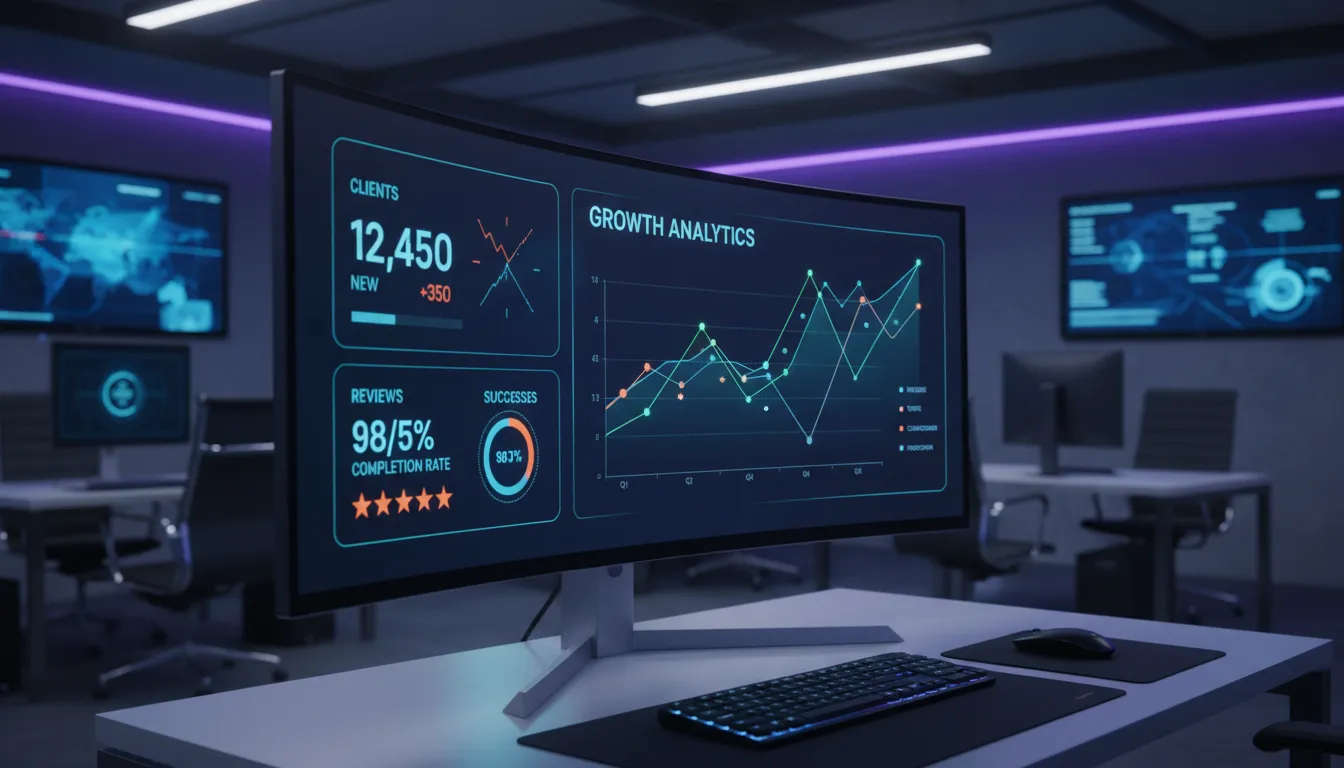 Exemplos de Seções de Prova Social para Sites e Landing Pages 2 Slider com logos de empresas reconhecidas exibidos de forma organizada e profissional.