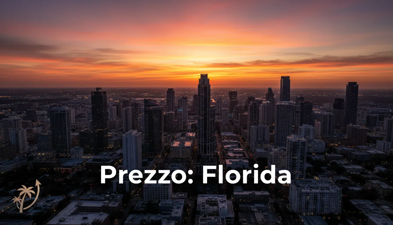 Cityscape at sunset symbolizing bookkeeping for small business in Florida. The image evokes growth and financial opportunity for businesses.