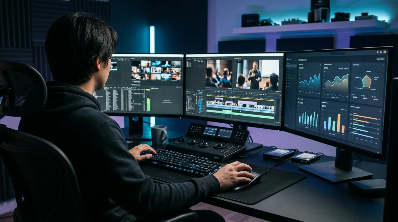 Edição de conteúdo em vídeo aplicada para converter leads no que é um funil de vendas.