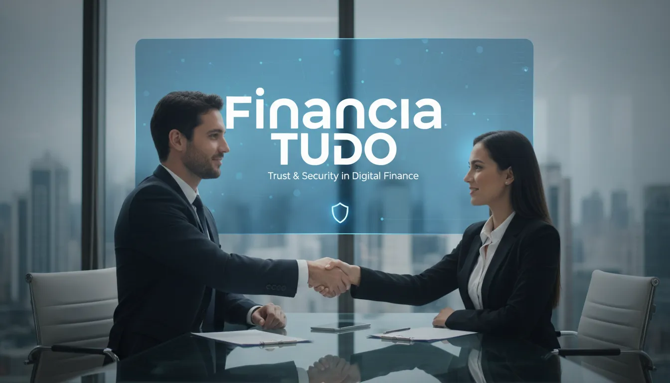 Um empresário fechando um negócio com uma fintech, representando a confiança e segurança que a Financia Tudo oferece ao escolher uma fintech parceira.