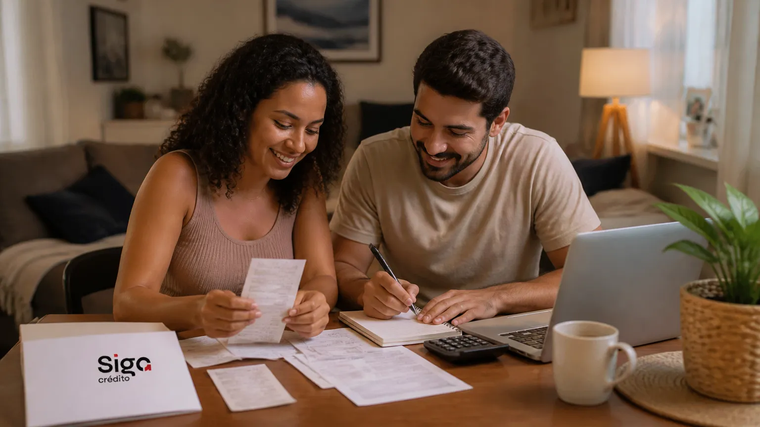 Família planejando orçamento doméstico após entender o valor do salário líquido.