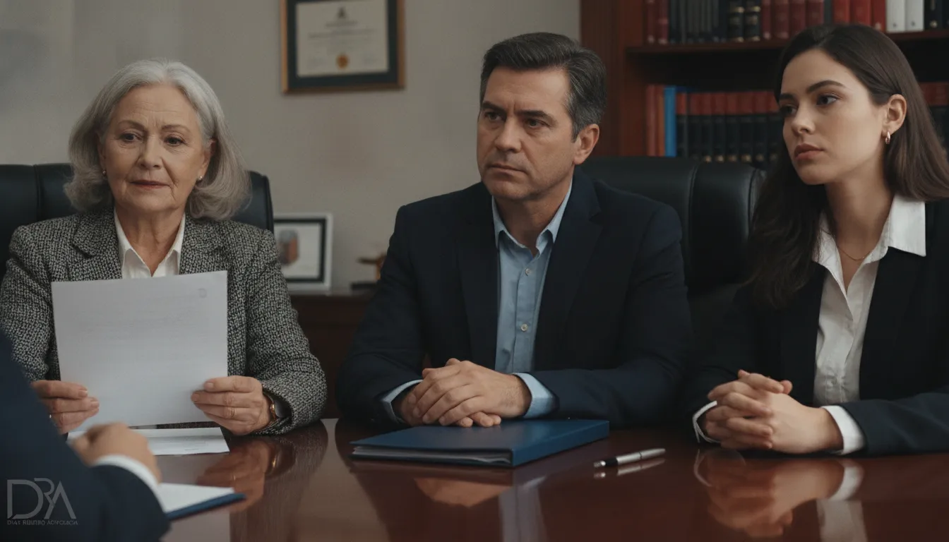 Advogado em Andradina: ação contra plano de saúde. Clientes atentos durante reunião jurídica com Dias Ribeiro Advocacia.