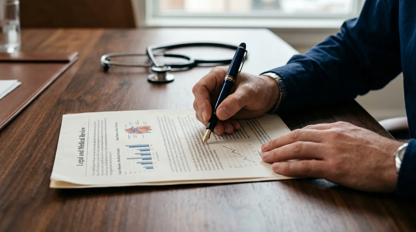 Consulta com advogado em Arujá analisando documentos para ação contra plano de saúde.