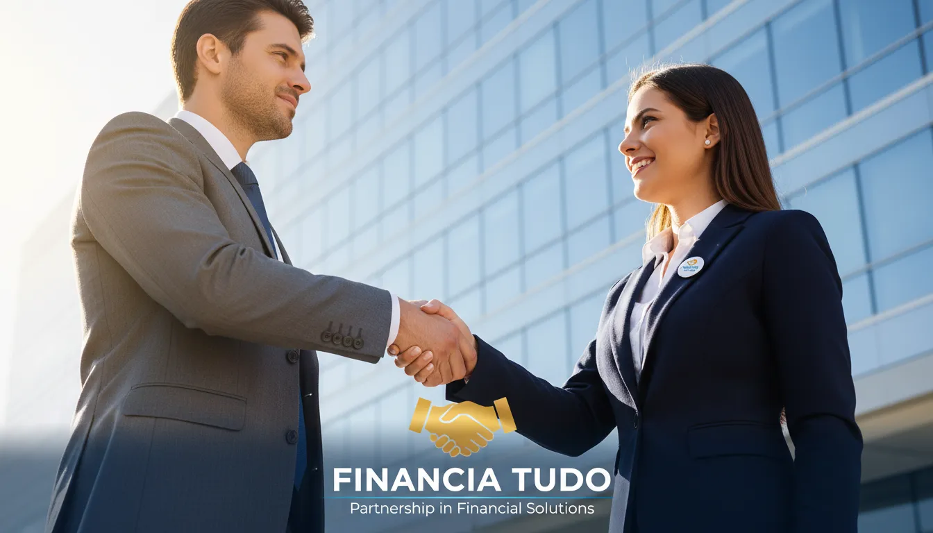Empresário fechando parceria com a Financia Tudo para encontrar as melhores opções de onde investir dinheiro com segurança.