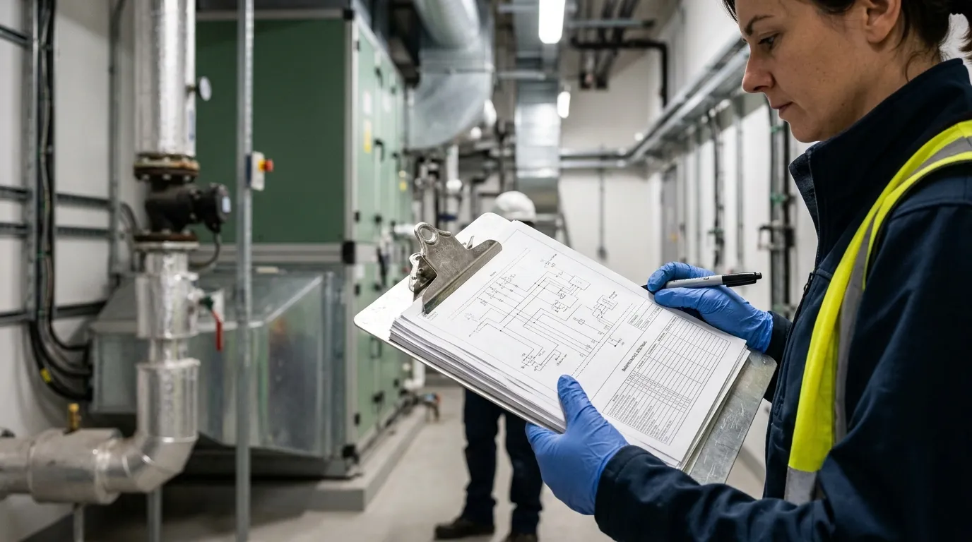 Registro técnico detalhado para plano de manutenção predial seguindo diretrizes da NBR 5674.