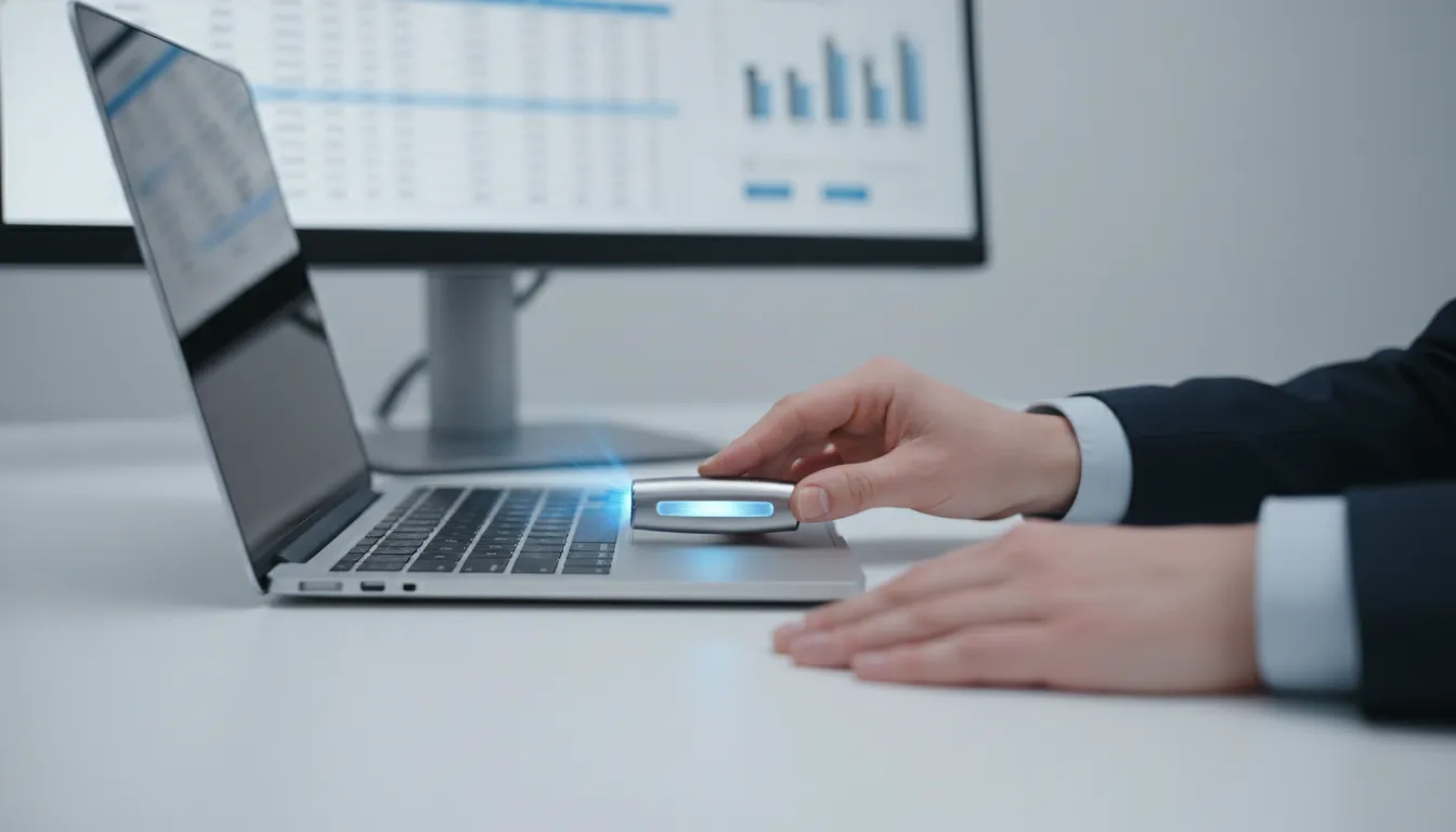 Foco em certificado digital contabilidade sendo inserido, simbolizando segurança e autenticidade para operações.