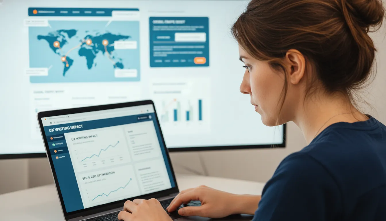 DENISE MACIEL - especialista em otimização de SEO e UX Writing 2026, mostrando a relação entre experiência do usuário (UX) e SEO.