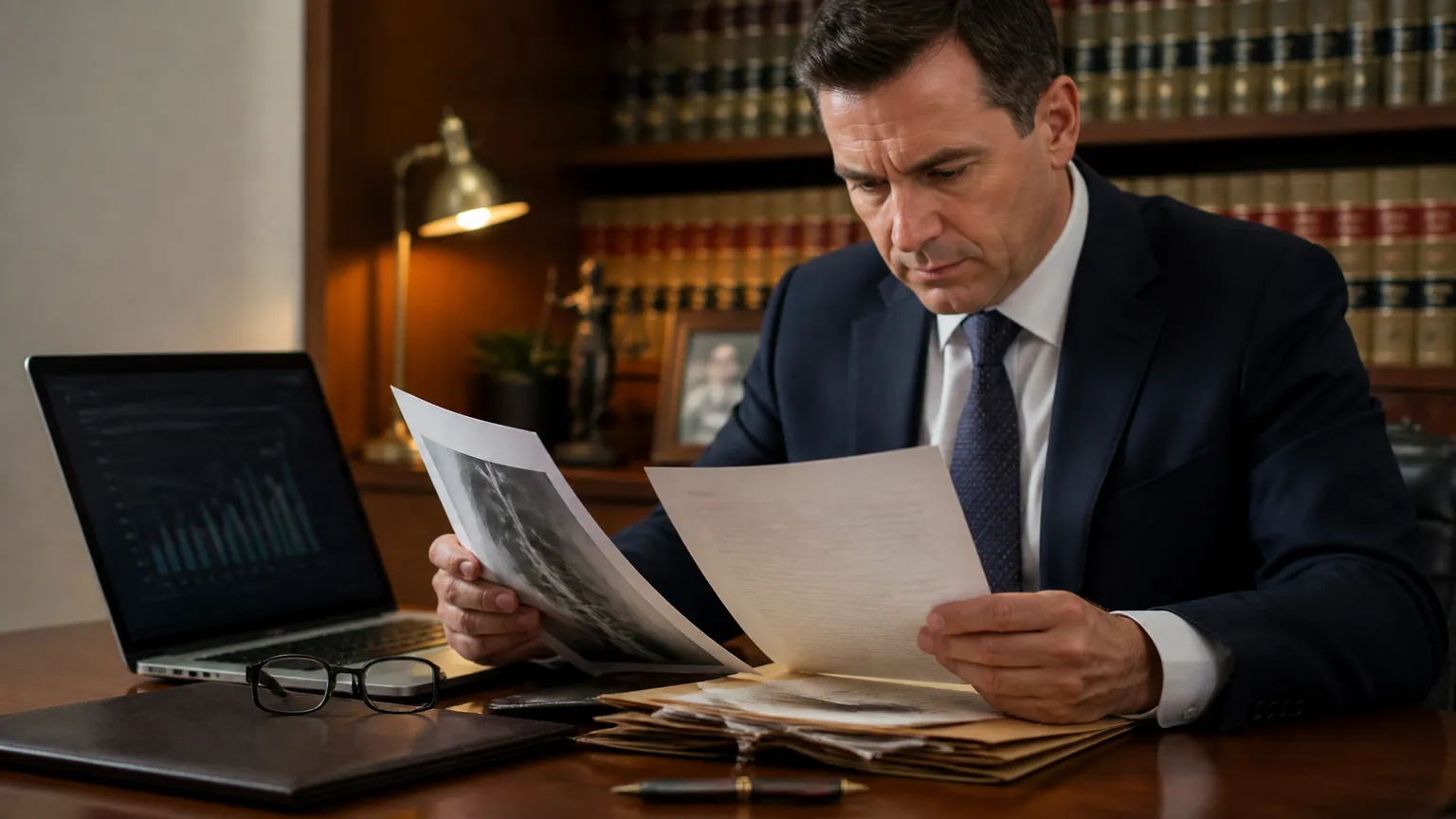 Advogado analisando processo de liminar contra plano de saúde em Balneário Camboriú.