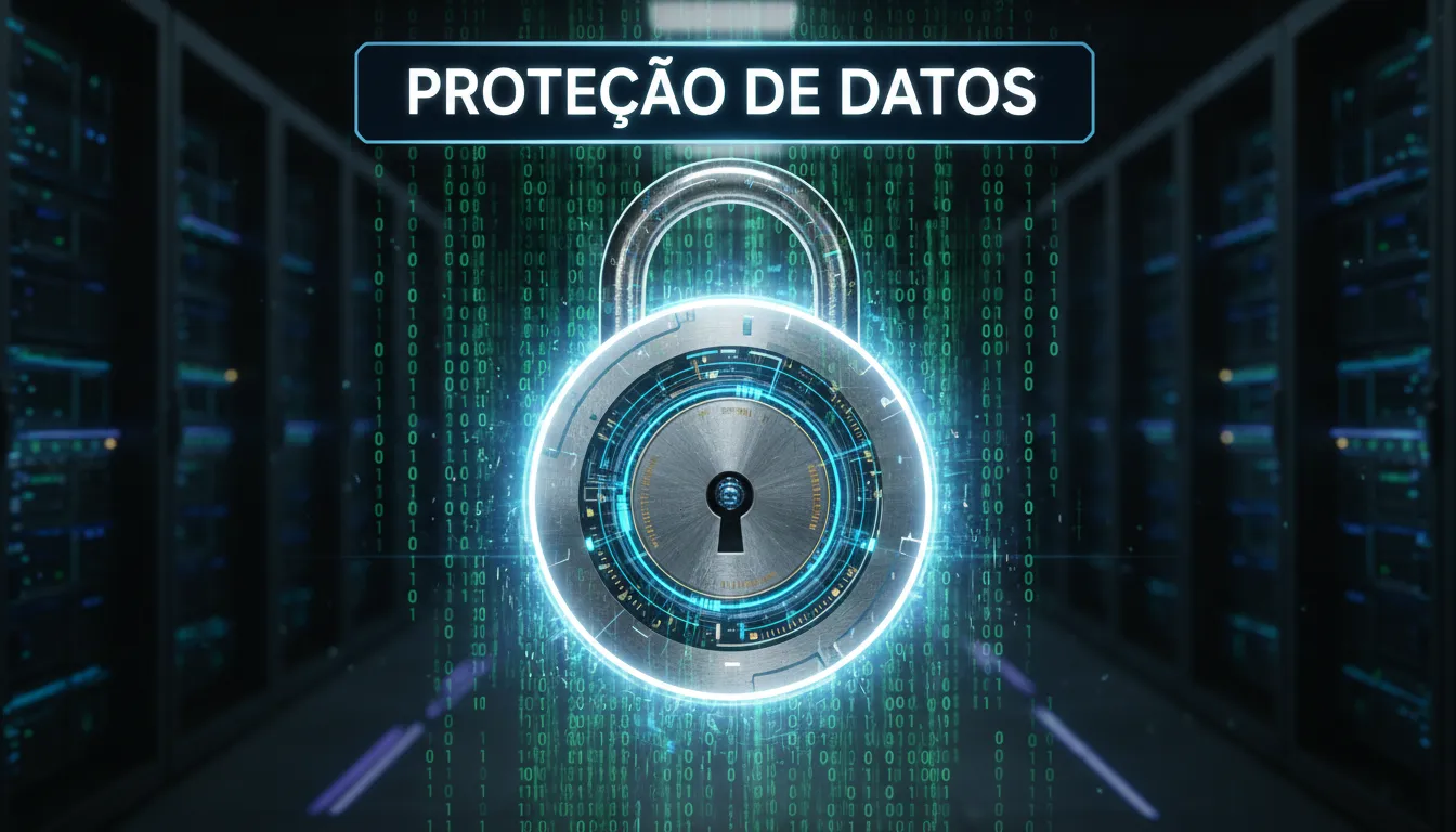 Imagem impactante de um cadeado digital simbolizando segurança digital e privacidade.