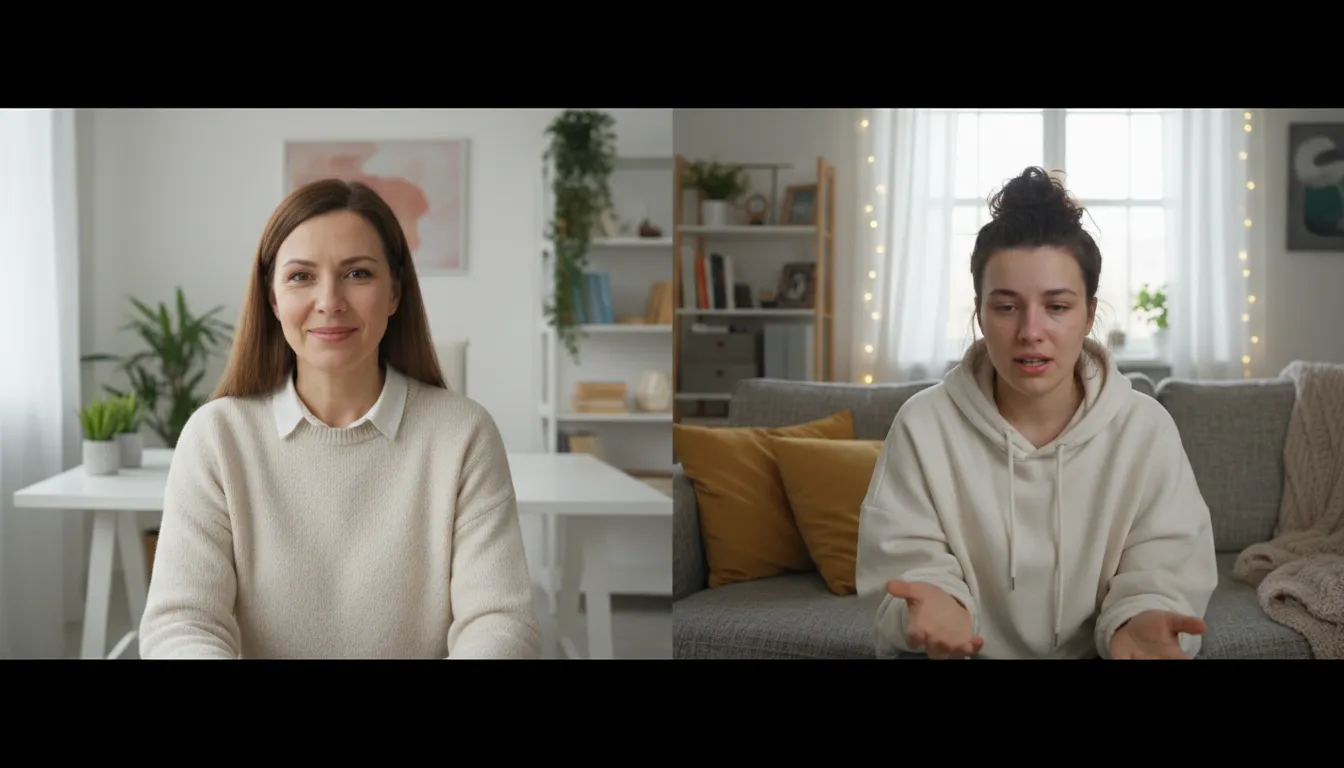 Terapeuta e paciente em uma sessão de terapia online, transmitindo empatia e profissionalismo na terapia online.