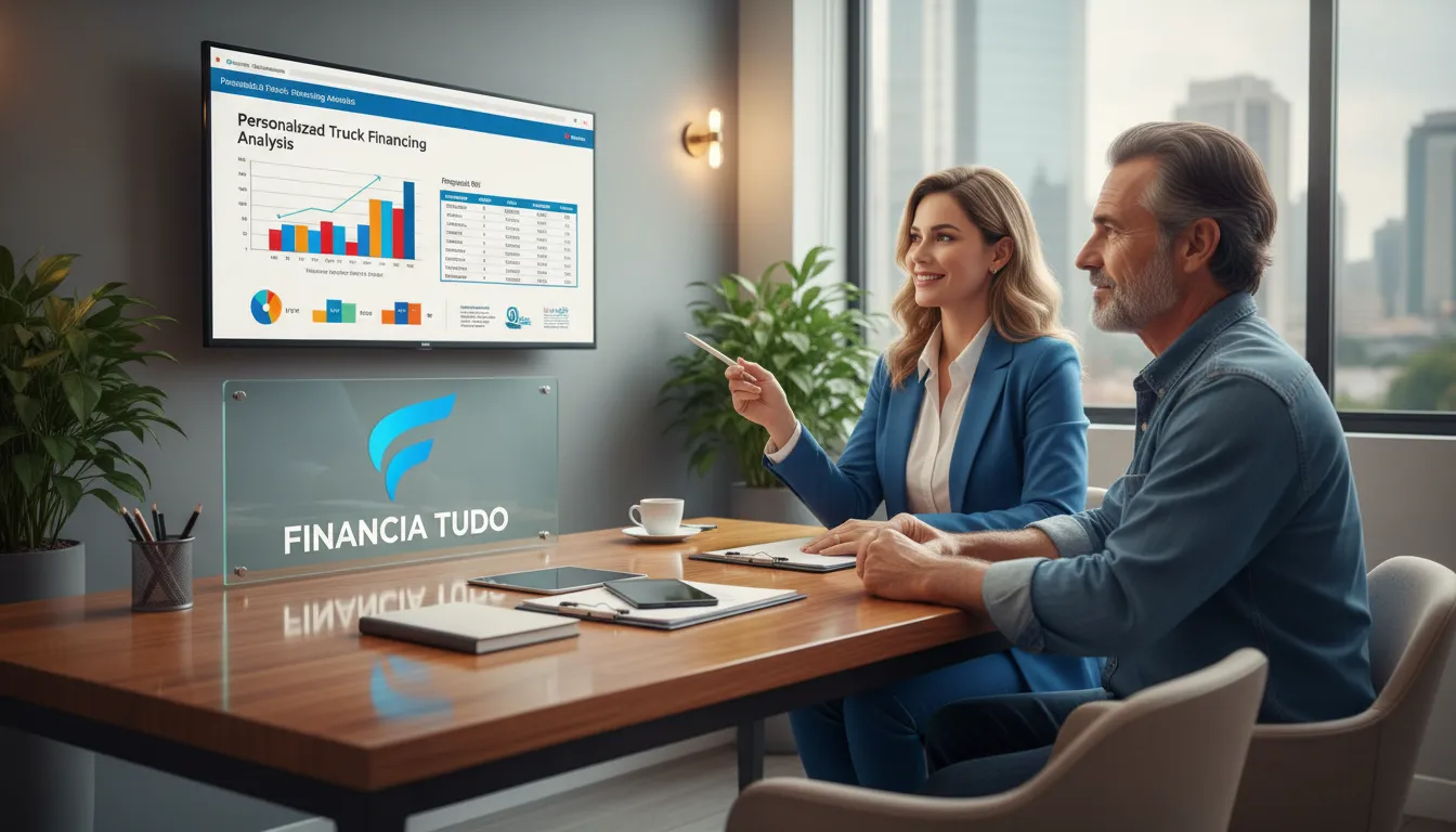 Especialista da Financia Tudo oferece consultoria personalizada para juros financiamento caminhão.