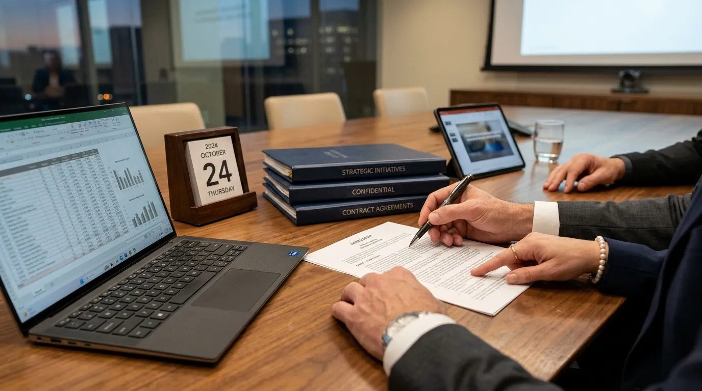 Reunião estratégica sobre novos prazos processuais da Receita Federal para empresas e gestão jurídica preventiva.