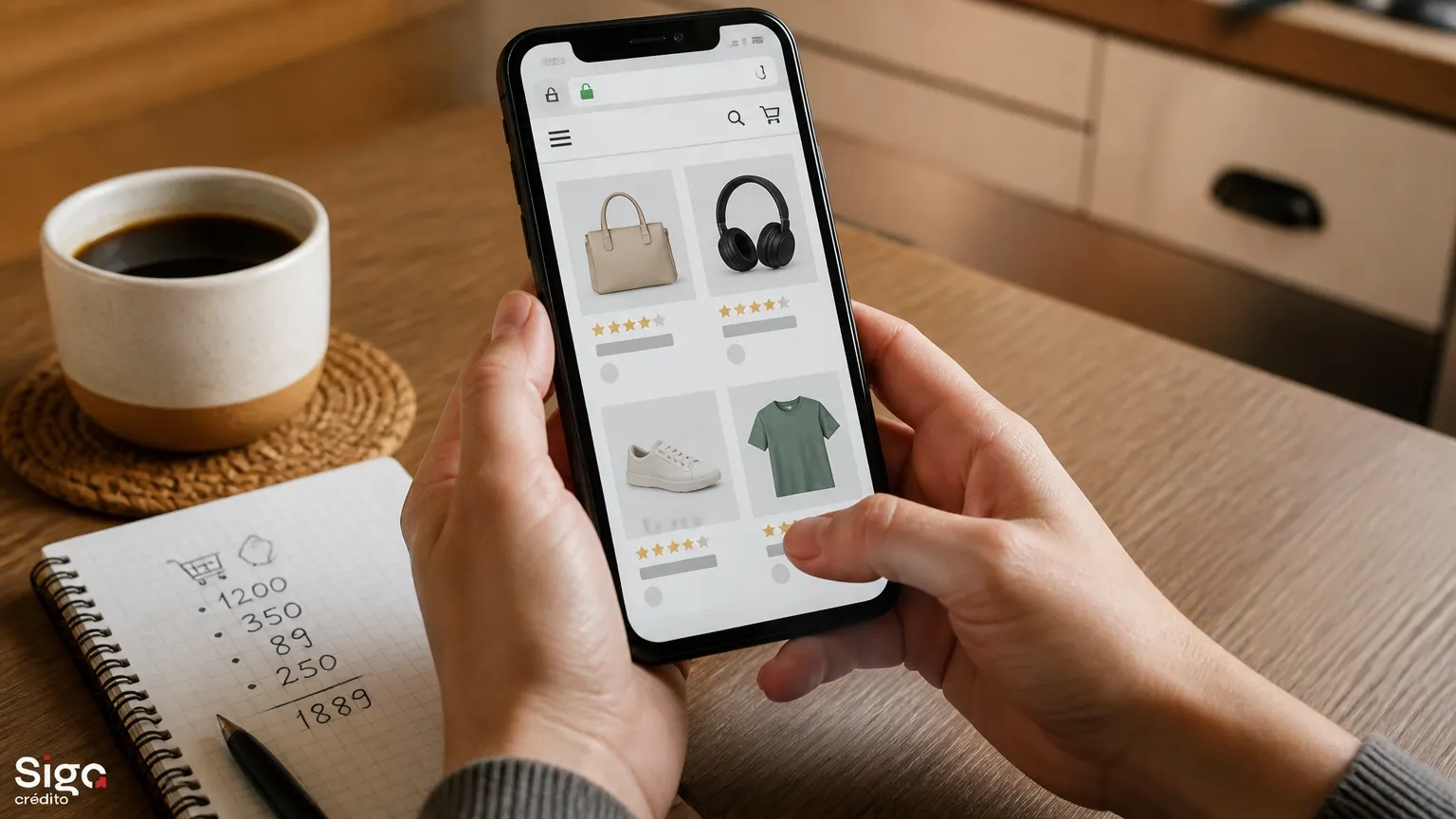 Pessoa conferindo segurança de site com dicas para black friday no celular.
