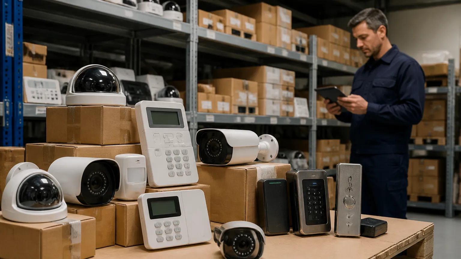 Estoque de equipamentos de segurança preparados para remessa com aplicação correta do cfop 5949.