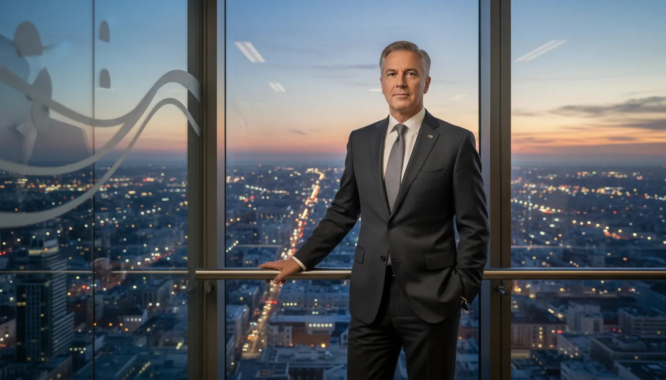 CEO confidently oversees thriving business, benefiting from excellent US C-Corp tax compliance.