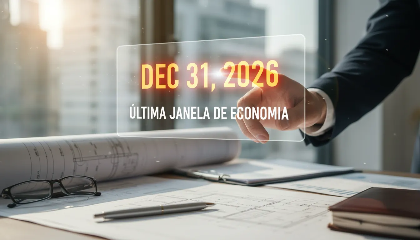 Mão apontando para a data 31/12/2026 em um calendário, representando a última janela de economia para o planejamento sucessório agro.