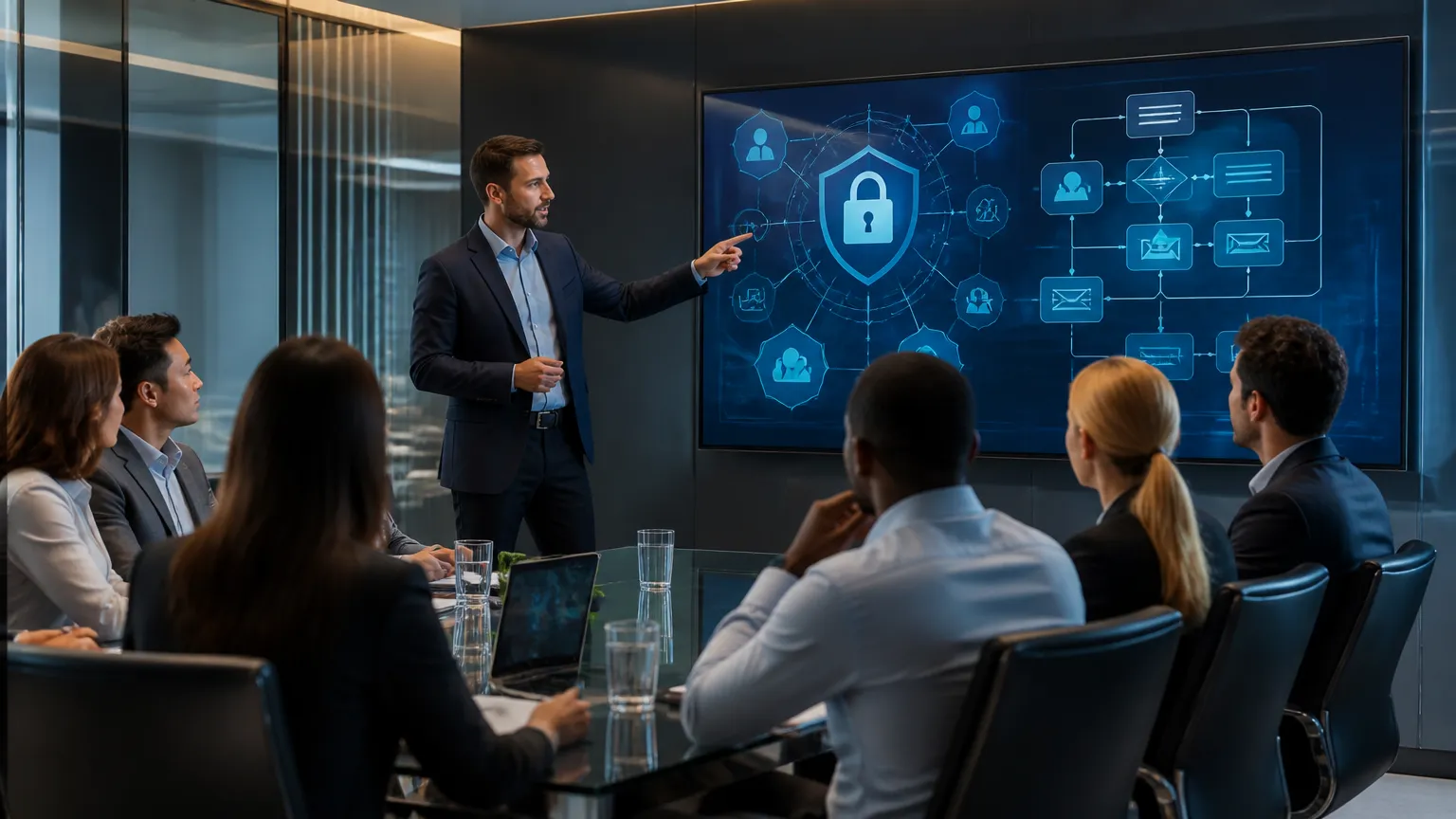 Treinamento corporativo sobre o que é programa de integridade eficaz.