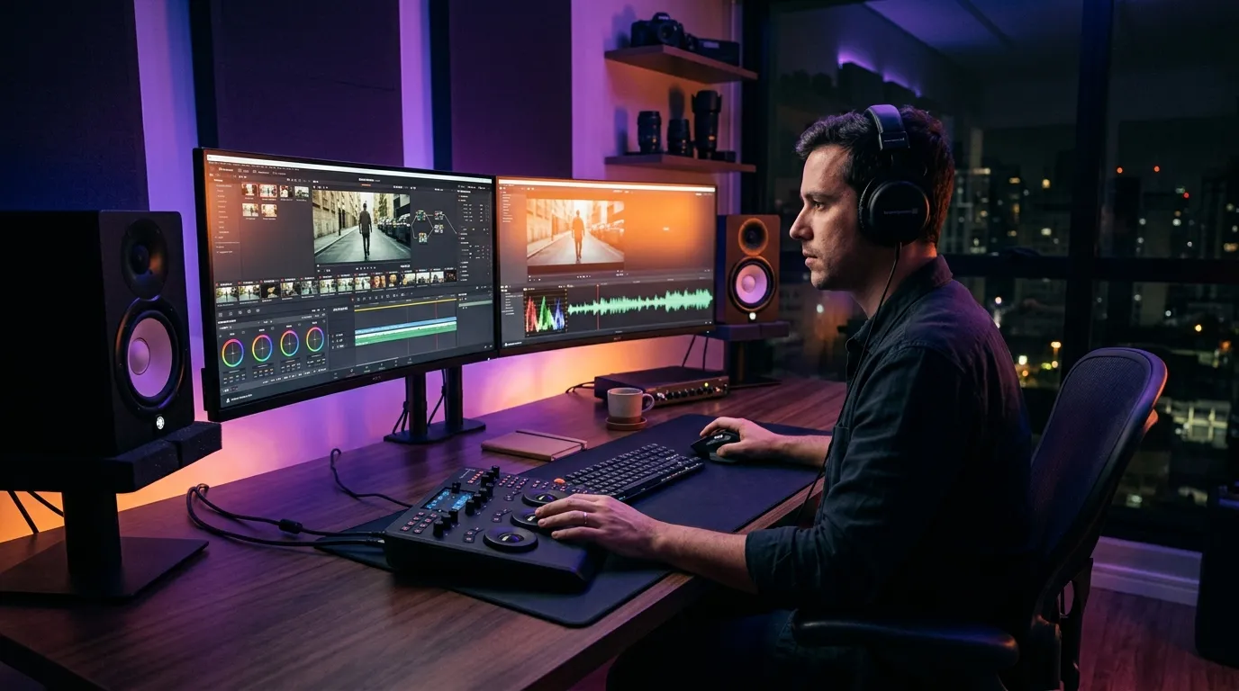 Ilha de edição profissional e pós-produção audiovisual em produtora de vídeo São Paulo.
