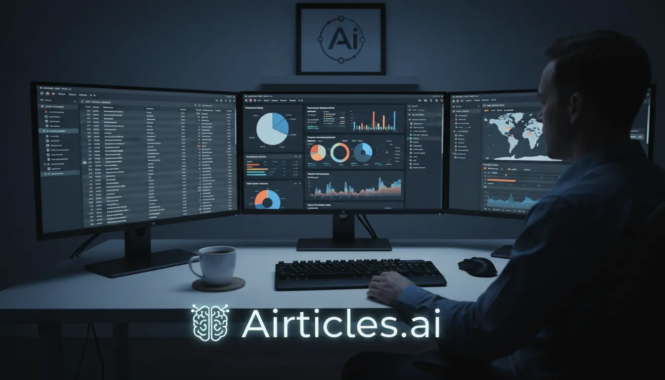 Profissional trabalhando com ferramentas de SEO, representando a Assessoria SEO da Airticles.ai para aumentar leads com tráfego orgânico.