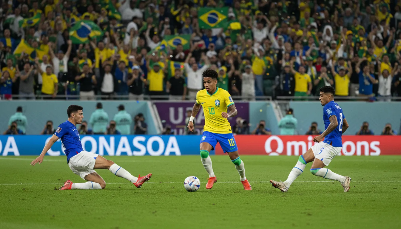 Rodrygo em ação pela seleção brasileira, demonstrando potencial para rodrygo copa 2026 seleção.