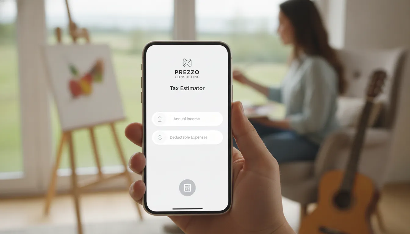 Aplicativo Prezzo Consulting para cálculo de impostos. Simplifique seu onlyfans taxes calculator e foque no que importa.